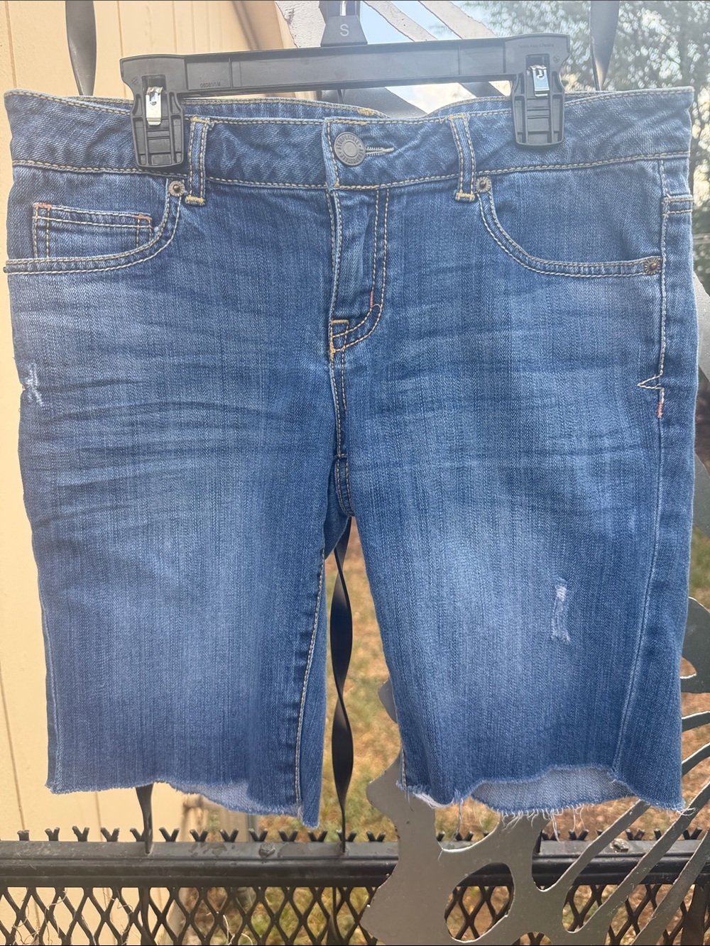 Aeropostale Blue Cropped Denim Bermuda Shorts
